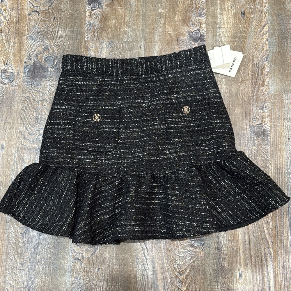 Sandro Paris | Mira Tweed Flared Skirt - Picture 4 of 11